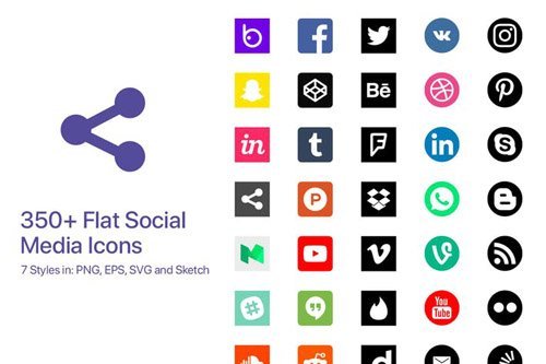350+ Social Media Icons for Sketch