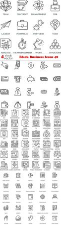 Vectors - Black Business Icons 48