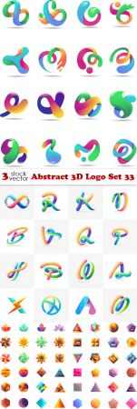 Vectors - Abstract 3D Logo Set 33