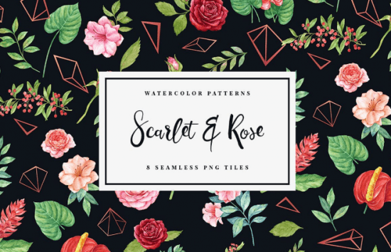 Scarlet & Rose - Seamless Patterns