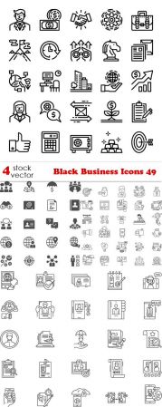 Vectors - Black Business Icons 49