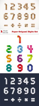 Vectors - Paper Origami Digits Set