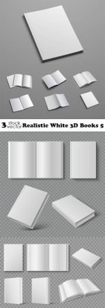 Vectors - Realistic White 3D Books 5
