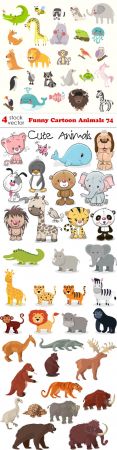 Vectors - Funny Cartoon Animals 74