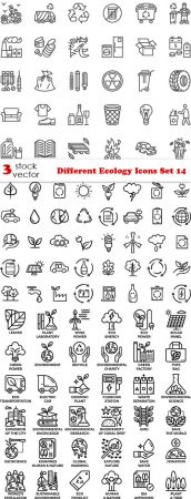 Vectors - Different Ecology Icons Set 14