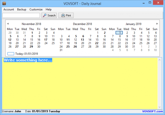 VovSoft Daily Journal 4.7 + Portable