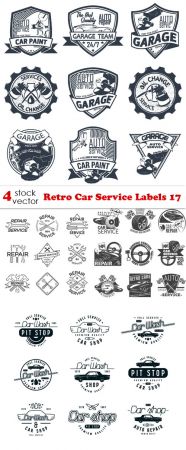 Vectors - Retro Car Service Labels 17