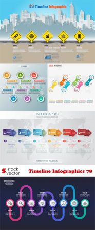 Vectors - Timeline Infographics 78