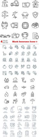 Vectors - Black Insurance Icons 7