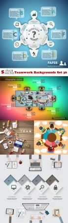 Vectors - Teamwork Backgrounds Set 36