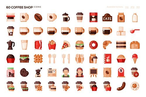 60 Coffee Shop Icons