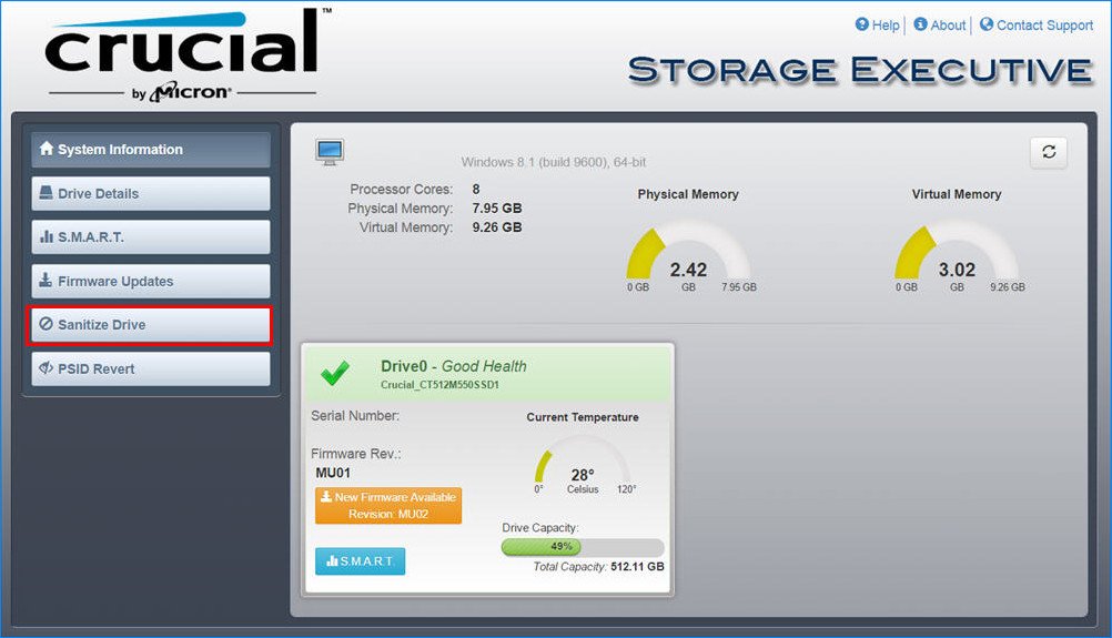 crucial storage executive for linux