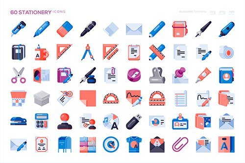 60 Stationery Icons