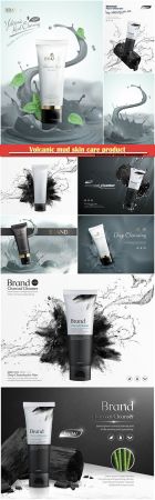 Volcanic mud skin care product, charcoal cleanser commercial ads