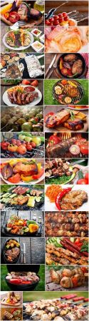 Barbecue grill grilled meat fruit vegetables 25 HQ Jpeg