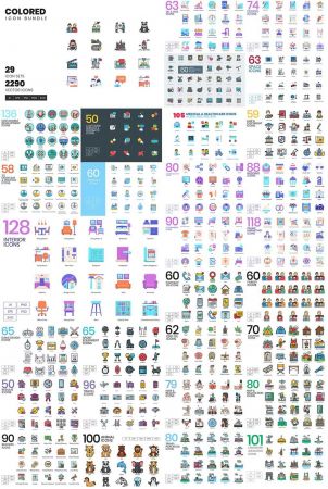 2200+ Icons - Colored Icon Bundle
