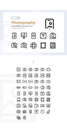 Smoothline - 50 Photography icon set