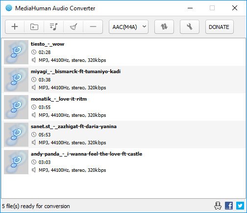 mediahuman audio converter size