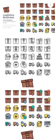 30 Logistics Icon Vector set - Detailed Round line
