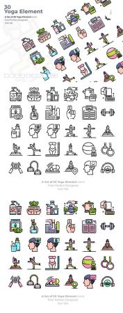 30 Yoga Element Vector Icons
