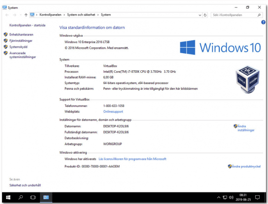 Windows 10 Enterprise 2016 LTSB X64 sv-SE OEM JUNE 2019