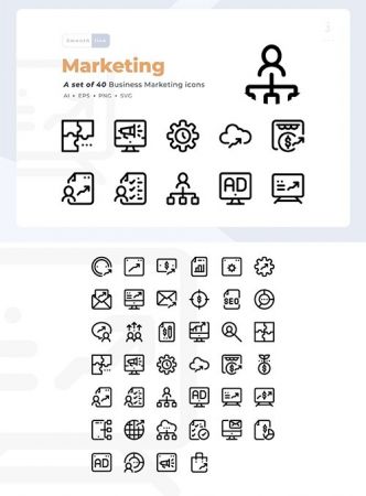 40 Business Marketing Vector Icon Set