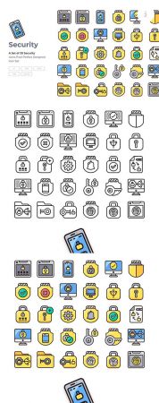 30 Security Icon Vector set - Detailed Round line