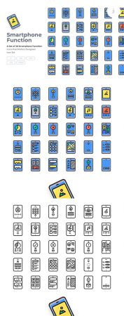 30 Mobile Function Icon Vector set - Detailed Round line