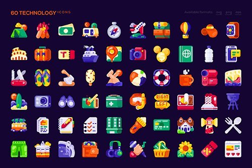 60 Travel Vector Icons