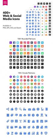 400+ Social Media &amp; Web Icons Vector set