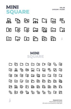 Mini square - 60 Folder Vector Icons