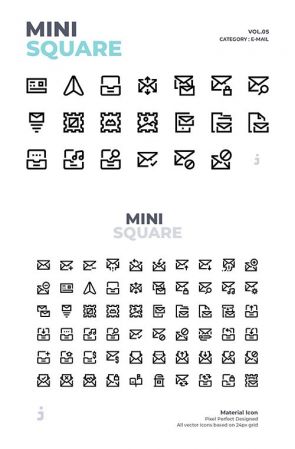Mini square - 60 E-Mail Vector Icons