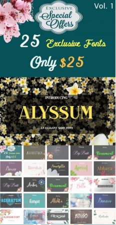  Mega font Bundle offer vol.1 
