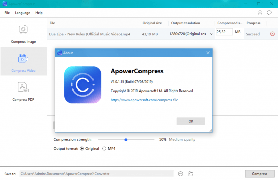 ApowerCompress 1.1.18.1 download the new version for mac