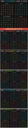 Gradient sline icons vector set 