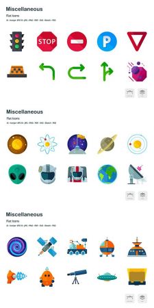 Miscellaneous Flat Colored Icons