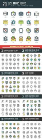 Modern line icons vector set