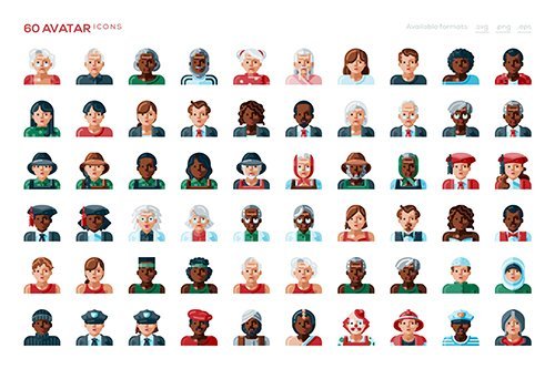 60 Avatar Vector Icons
