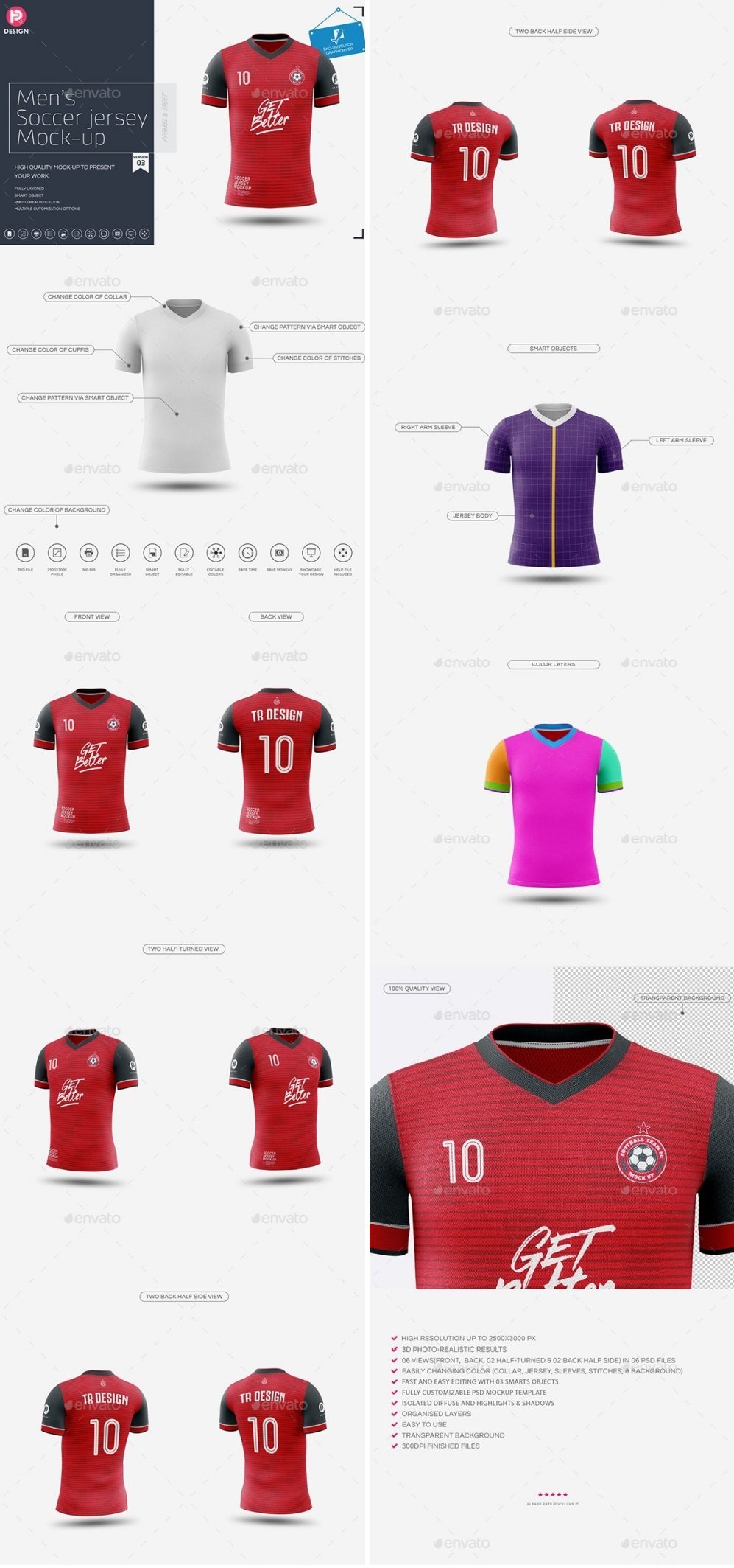 Download Download GraphicRiver - Men's Soccer Jersey Mockup V3 ...
