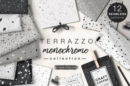 CreativeMarket - TERRAZZO monochrome collection - 3950969