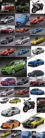 24 Car 3D Model Bundle [Aug 2019]