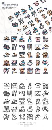 30 Pet grooming Vector Icons