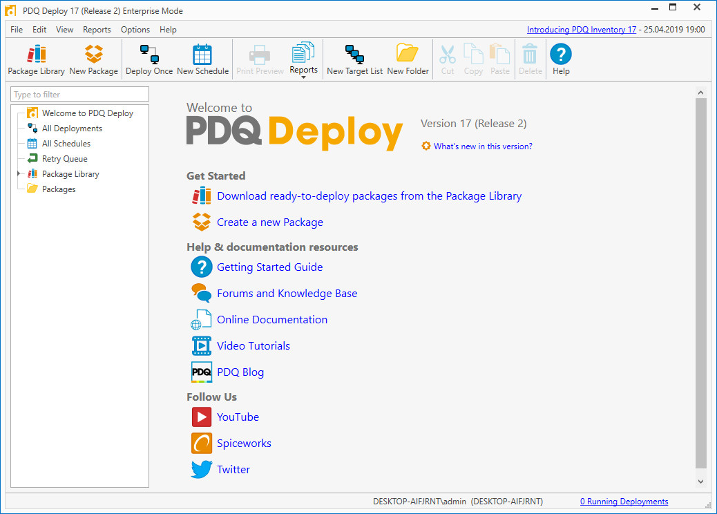 instaling PDQ Deploy Enterprise 19.3.464.0