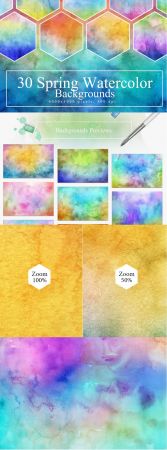 30 SPRING WATERCOLOR BACKGROUNDS   2306812