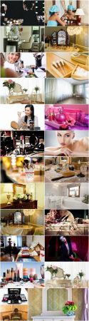 Makeup dressing table Beauty model woman perfumes 25 HQ Jpeg