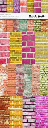 Creativemarket   Brick Wall Digital Paper Pack Textures 1746501