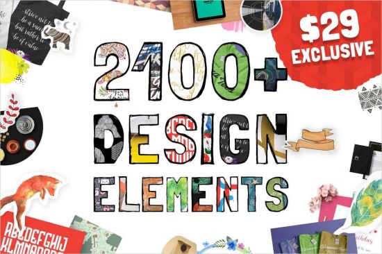 MightyDeals - Exclusive HUUUGE Bundle - 2100+ Elements and 11 fonts from 10 Vendors