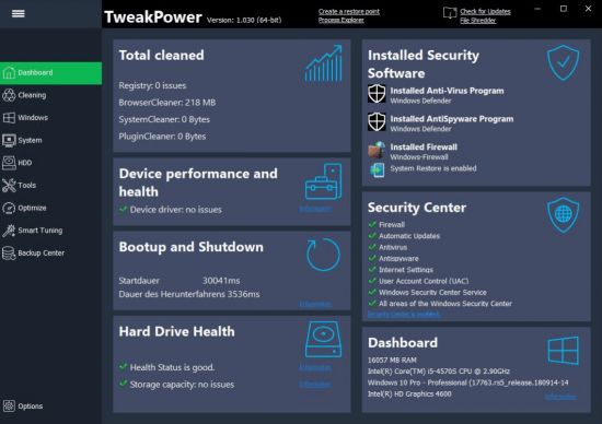instaling TweakPower 2.041