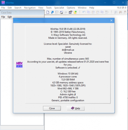WinHex 20.8 SR4 download the last version for mac