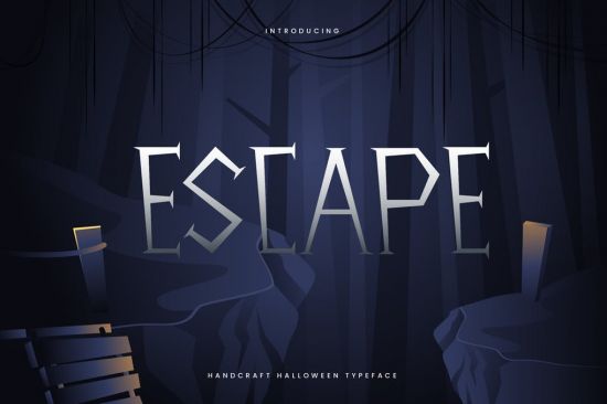 Escape   Hand Drawn Decorative Halloween Typeface